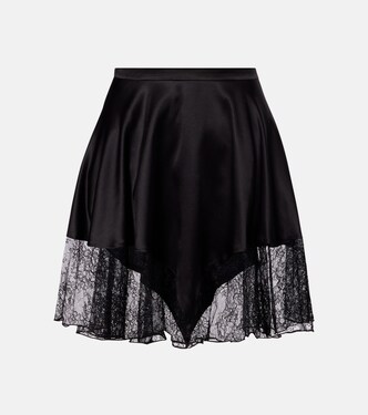 Lace-trimmed satin miniskirt | Nina Ricci
