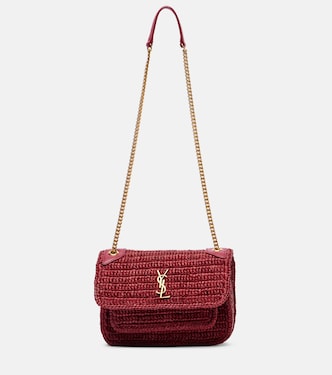 Niki Mini raffia shoulder bag | Saint Laurent