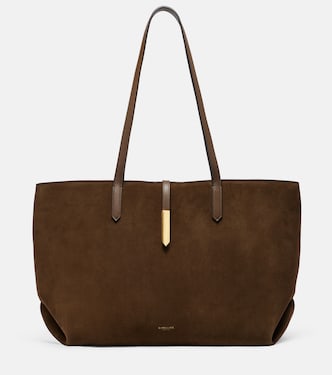 Tokyo leather-trimmed suede tote bag | DeMellier