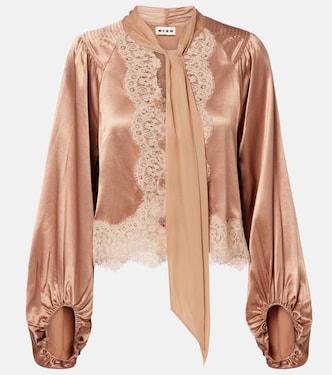 Nalani lace-trimmed satin blouse | Rixo