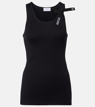 Logo bow-detail cotton tank top | Patou