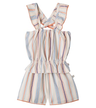 Ava striped cotton top and shorts set | Cozmo