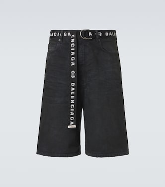 Unity belted denim Bermuda shorts | Balenciaga