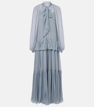 Ruffled silk muslin maxi dress | Chloé