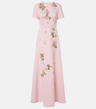 Floral embroidered crêpe gown | Carolina Herrera