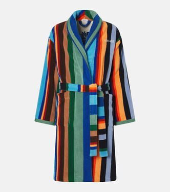 Striped cotton terry bathrobe | Versace Home