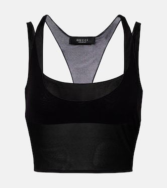 Layered semi-sheer crêpe jersey top | Gucci