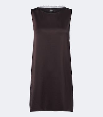 Barb lace-trimmed satin minidress | Leset
