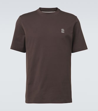 Logo cotton jersey T-shirt | Brunello Cucinelli