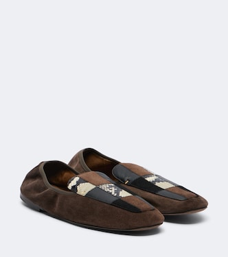 Zoe patchwork suede and leather slip-on shoes | Khaite