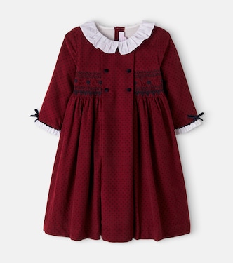 Magdalena polka-dot cotton corduroy dress | La Coqueta