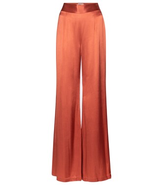 Pantalon ample Lido à taille haute en satin | Galvan