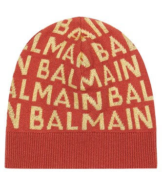 Logo wool-blend beanie | Balmain Kids