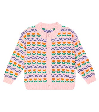 Flowers cotton and wool cardigan  | Tinycottons