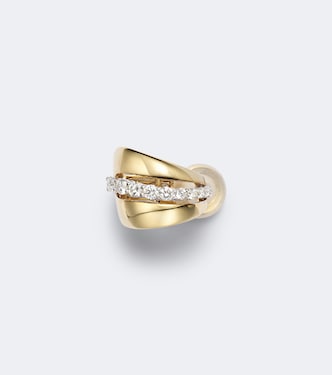 Whisper 18kt gold ear cuff with diamonds | Yeprem
