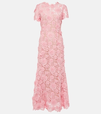 Floral lace midi dress | Oscar de la Renta