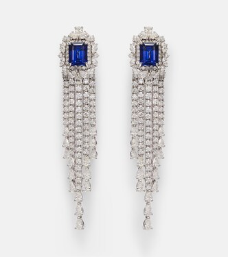 Boucles d'oreilles Reign Supreme en or blanc 18 ct, diamants et saphirs | Yeprem