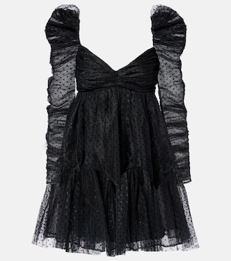 Point d'esprit ruched tulle minidress | Zimmermann