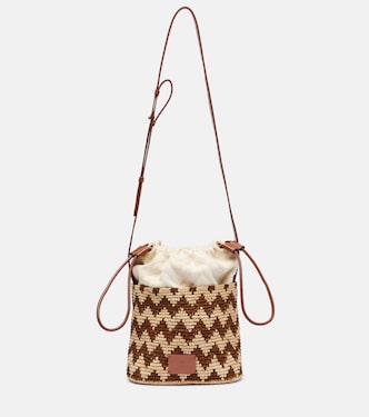 Zigzag Medium raffia bucket bag | Missoni