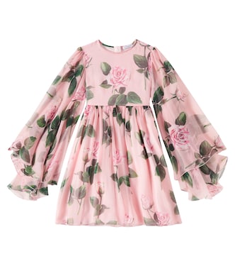 Floral silk chiffon dress | Dolce&Gabbana Kids