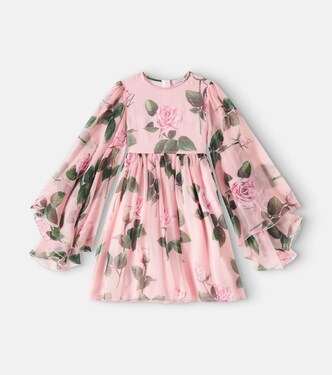 Floral silk chiffon dress | Dolce&Gabbana Kids