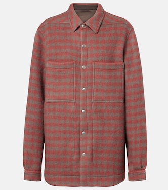 Checked virgin wool overshirt | Rick Owens