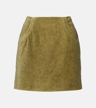 Coci high-rise cotton velvet miniskirt | Blazé Milano