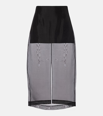 High-rise silk organza midi skirt | Frame