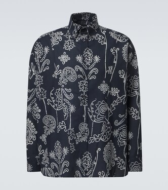 Printed cotton seersucker shirt | Giorgio Armani