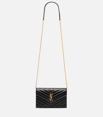 Cassandre matelassé envelope leather wallet on chain | Saint Laurent