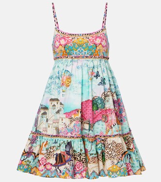 Gathered printed cotton minidress | Camilla