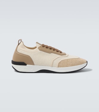 Leather-trimmed sneakers | Brioni