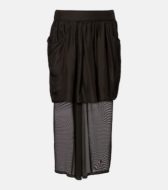 Draped semi-sheer silk midi skirt | Lemaire