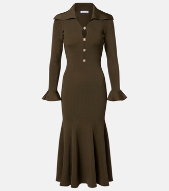 Ribbed-knit midi dress | Self-Portrait