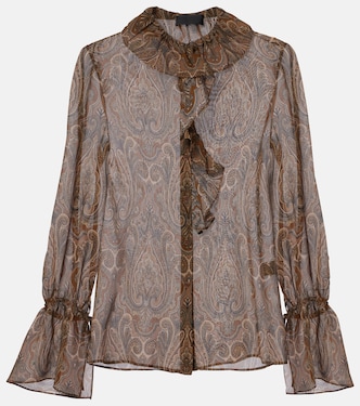 بلوزة من الحرير بطبعة بيزلي Cecily | Nili Lotan