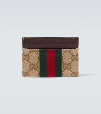 Portacarte Web Stripe in canvas GG | Gucci