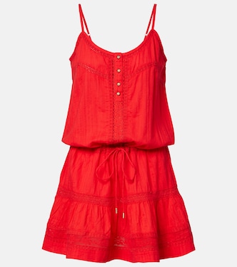 فستان قصير من القطن مقلّم بالكروشيه Kelly | Melissa Odabash