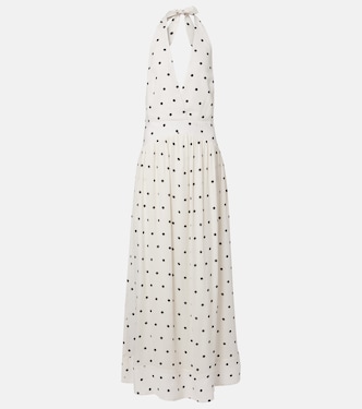 Polka-dot halterneck maxi dress | Adriana Degreas
