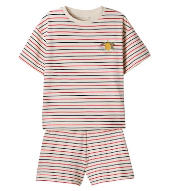 Basic striped cotton-blend T-shirt and shorts set | Konges Sløjd
