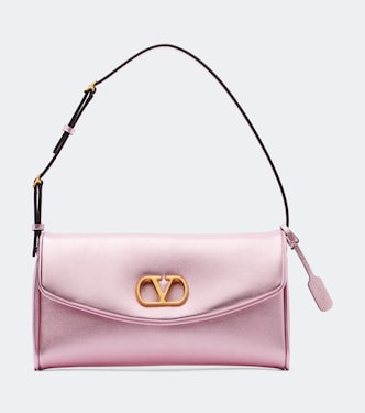Schultertasche DeVain Small aus Metallic-Leder | Valentino Garavani