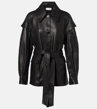 Perrin belted leather jacket | Nour Hammour