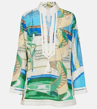 Printed cotton voile tunic | Tory Burch