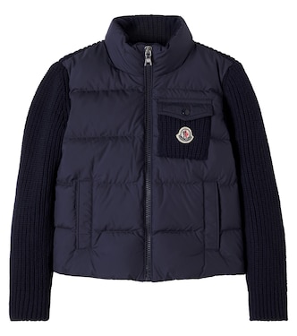 Tricot down-paneled wool and cashmere jacket | Moncler Enfant
