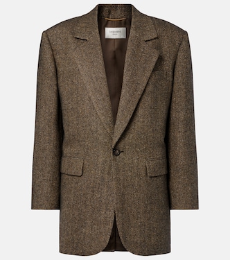 Blazer en laine mélangée à motif chevron | Saint Laurent