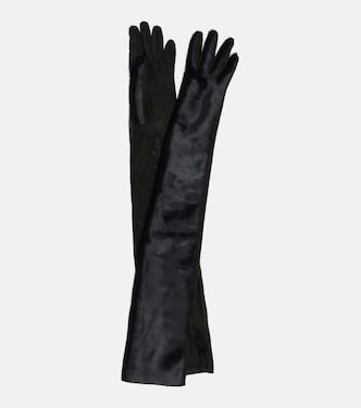 Calf hair and suede gloves | Alaïa