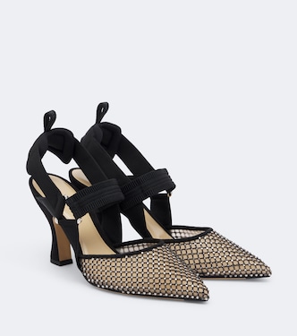 Colibrì embellished mesh and suede pumps | Fendi