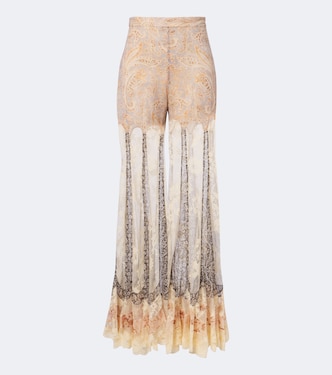 Valiant paneled silk and lace wide-leg pants | Zimmermann