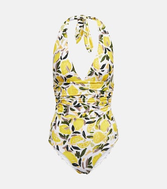 Amarilla printed halterneck swimsuit | Rebecca Vallance