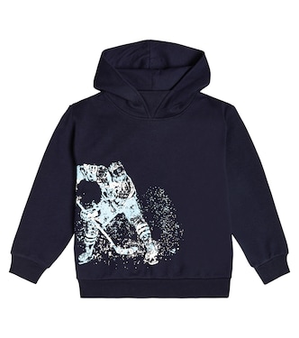Printed cotton jersey hoodie | Il Gufo