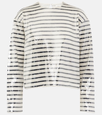 Sequined striped cotton top coat | Frame